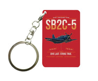 Thumbnail for SB2C-5 Helldiver design on red designed key chain, double-side print