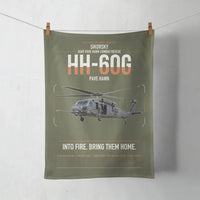 Thumbnail for Sikorsky HH-60G Pave Hawk design on green army towel