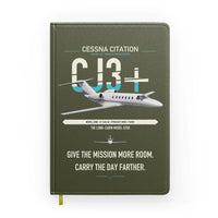 Thumbnail for Cessna Citation CJ3+ design on green army notebook