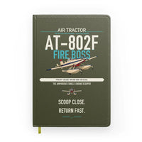 Thumbnail for Air Tractor AT-802F Fire Boss design on green army notebook