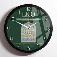Thumbnail for Chaudhary Charan Singh International Airport LKO Wall-Clock Framed - Dark Green