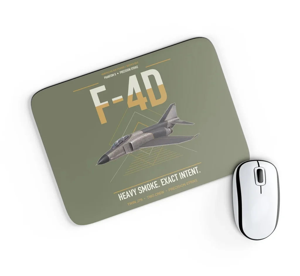 F-4D Phantom II design on green army rectangle mouse pad