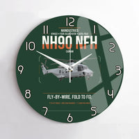 Thumbnail for NHIndustries NH90 NFH Caïman design on dark green no frame wall clock