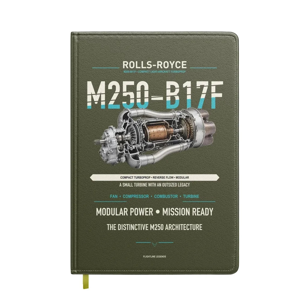 M250-B17F design on green army notebook