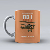 Thumbnail for Fokker Dr.I design on orange ceramic mug, double-side print