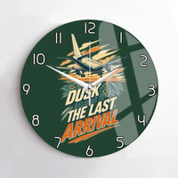 Thumbnail for Dusk Belongs To The Last Arrival design on dark green no frame wall clock