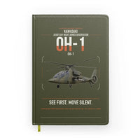 Thumbnail for Kawasaki OH-1 design on green army notebook