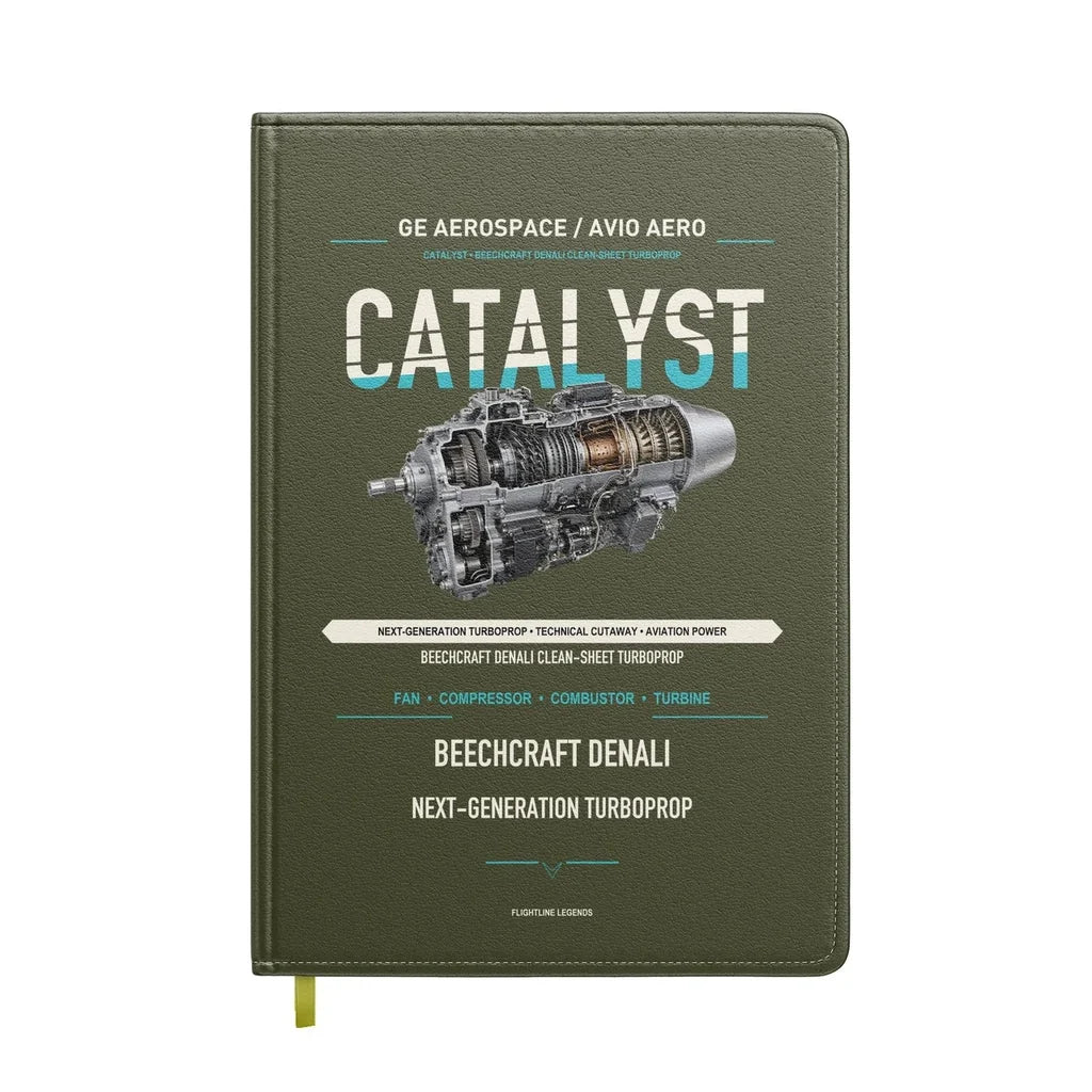 CATALYST design on green army notebook