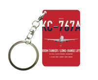Thumbnail for Boeing KC-767A design on red designed key chain, double-side print