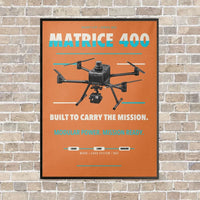 Thumbnail for DJI Matrice 400 vertical canvas print - framed - orange background