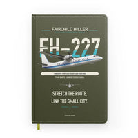 Thumbnail for Fairchild Hiller FH-227B design on green army notebook