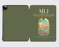 Thumbnail for Quad City International Airport (MLI) design on green army ipad tablet case
