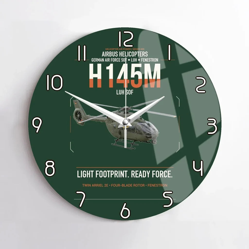 Airbus Helicopters H145M LUH SOF design on dark green no frame wall clock