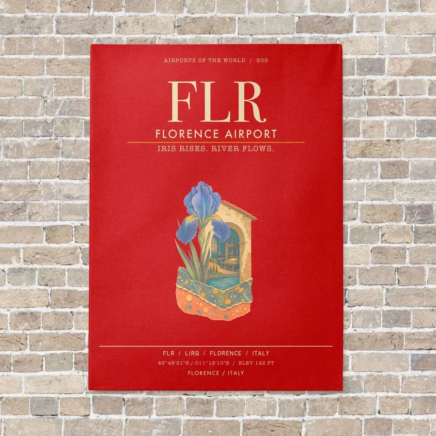 Florence Airport FLR - Canvas Framed - Red
