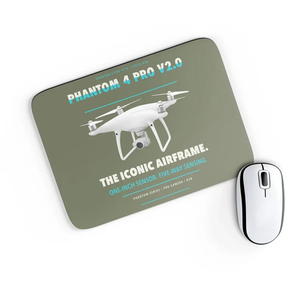 DJI Phantom 4 Pro V2.0 design on green army rectangle mouse pad