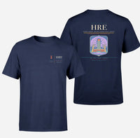 Thumbnail for Robert Gabriel Mugabe International Airport (HRE) design printed on navy blue double-side t-shirt