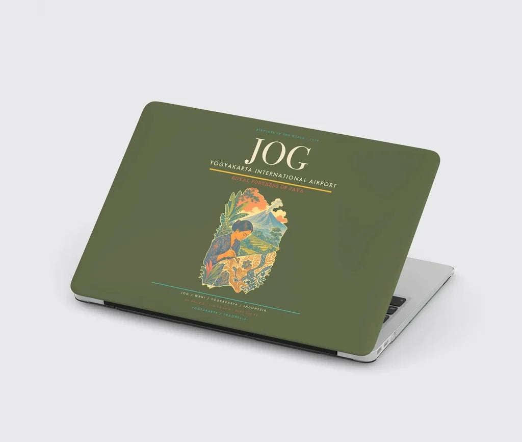 Yogyakarta International Airport (JOG) design on green army MacBook case