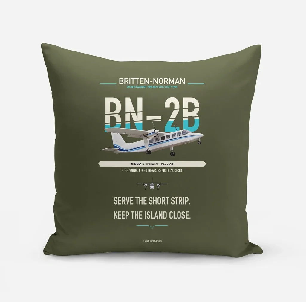 Britten-Norman BN-2B-26 Islander design on green army pillow