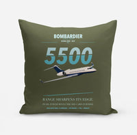 Thumbnail for Bombardier Global 5500 design on green army pillow