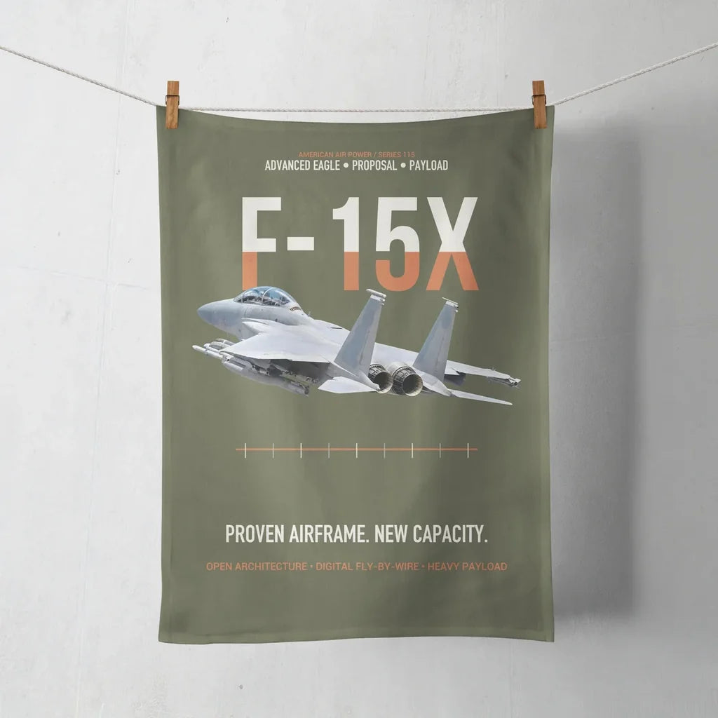 F-15X Advanced Eagle Proposal Proven Airframe New Capacity design on green army towel