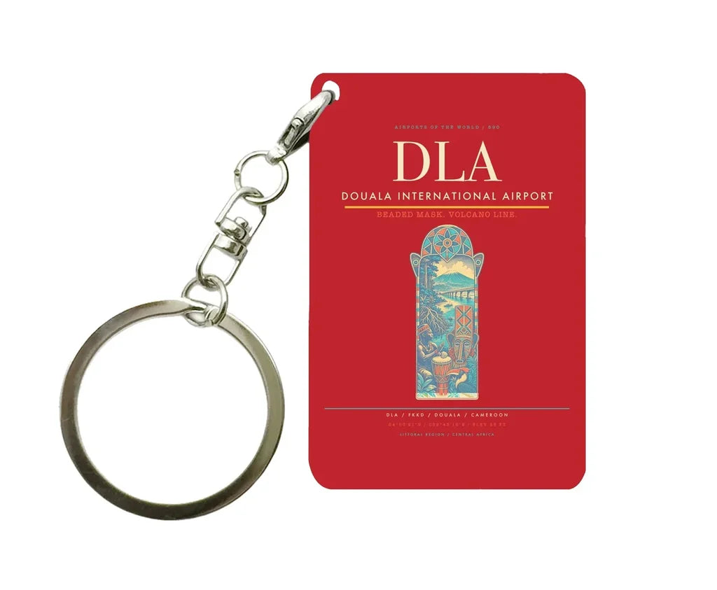 Douala International Airport DLA Key Chain design on red key chain