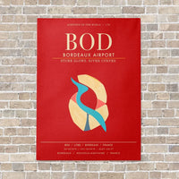 Thumbnail for Bordeaux Airport BOD - Canvas Framed - Red
