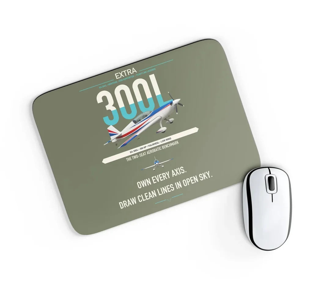 Extra 300L design on green army rectangle mouse pad