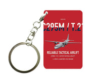 Thumbnail for Airbus C295M T.21 design on red designed key chain, double-side print