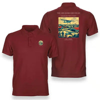 Thumbnail for VINTAGE G4201 - The Checkerboard Fields - Double-Side Polo T-Shirt design on red