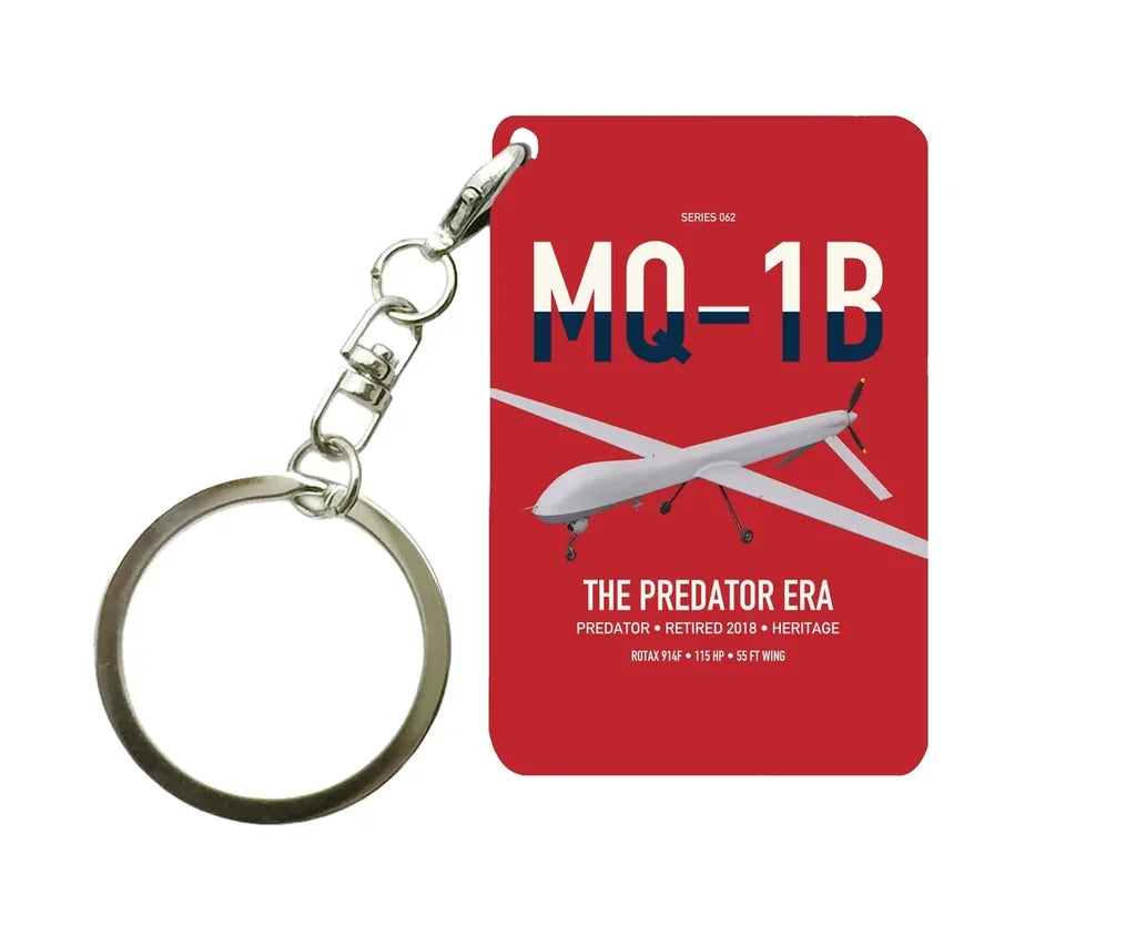 MQ-1B Predator design on red designed key chain, double-side print