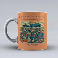 Thumbnail for VINTAGE G4388 - The County Seat Shuttle - Ceramic Mug design on orange