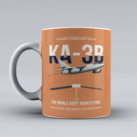 Thumbnail for KA-3B Skywarrior design on orange ceramic mug, double-side print
