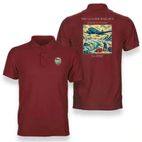 Thumbnail for VINTAGE G4153 - The Glacier Mail Run - Double-Side Polo T-Shirt design on red