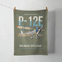 Thumbnail for Boeing P-12E design on green army towel