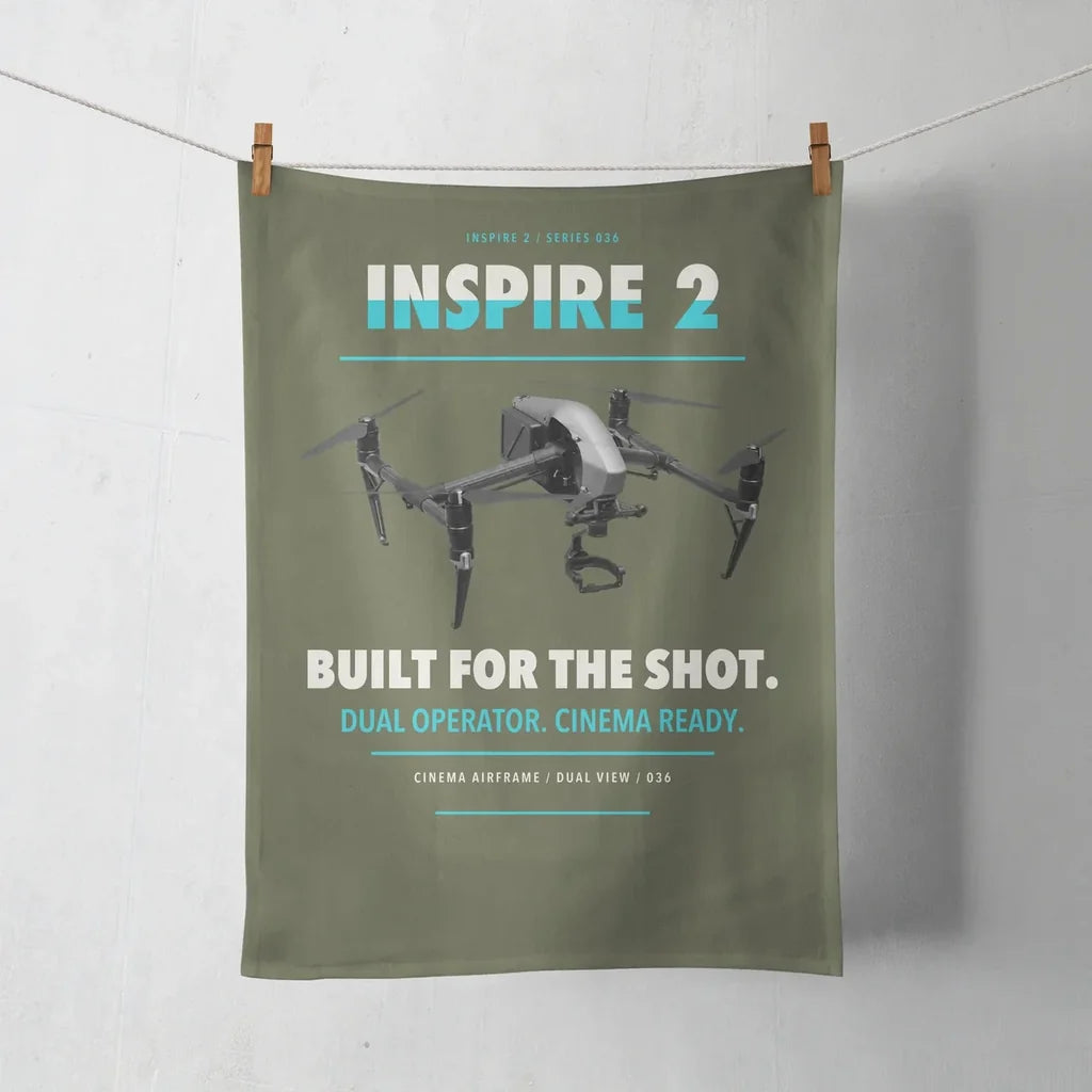 DJI Inspire 2 design on green army towel