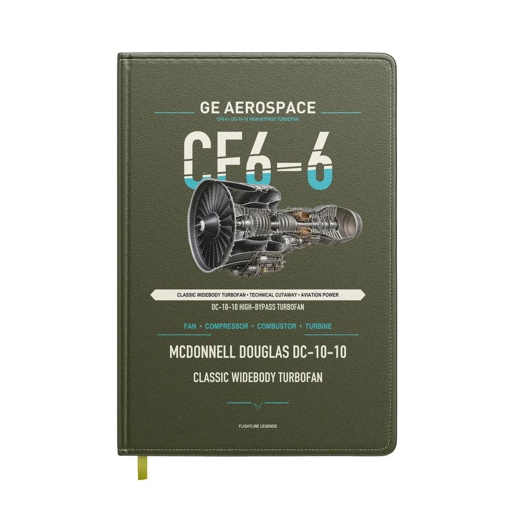 CF6-6 design on green army notebook