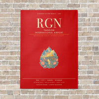 Thumbnail for Yangon International Airport RGN - Canvas Framed - Red