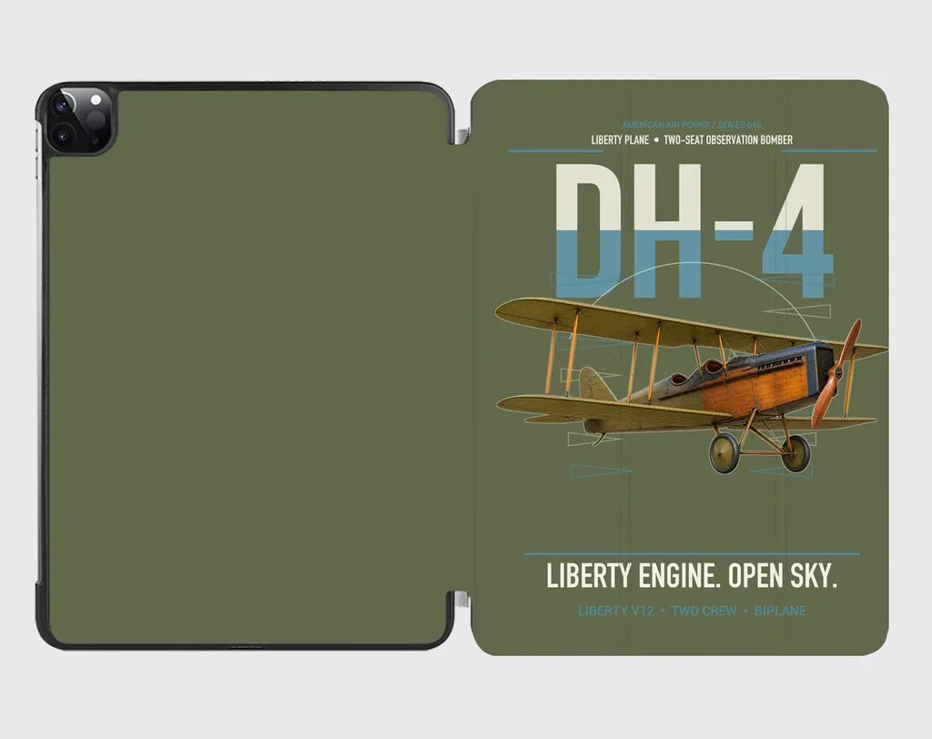 Airco DH-4 Liberty Plane design on green army ipad tablet case