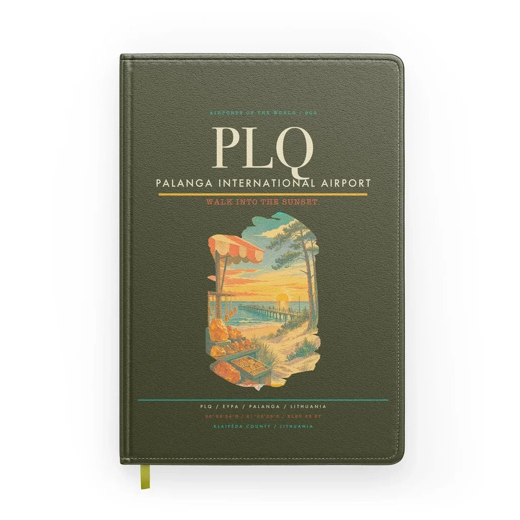 Palanga International Airport (PLQ) design on green army notebook