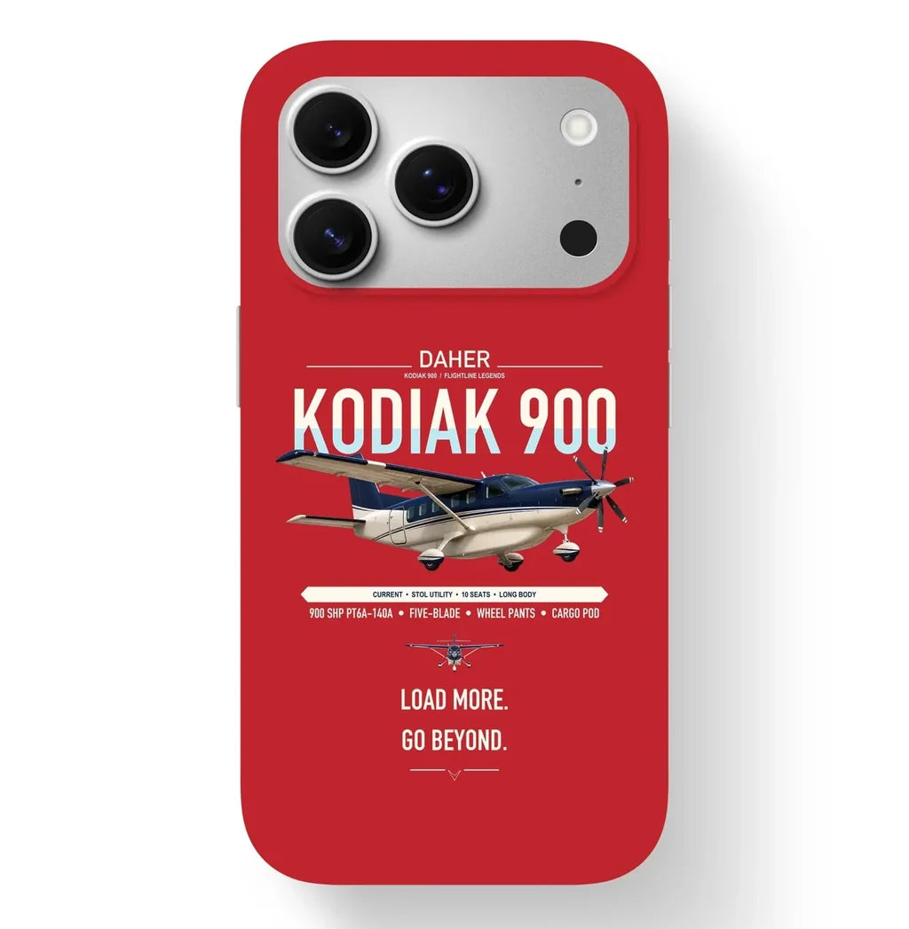 Daher Kodiak 900 design on red magsafe iphone case, for iPhone 17 Pro