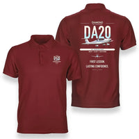 Thumbnail for Diamond DA20 design on red double-side polo t-shirt, double-side print
