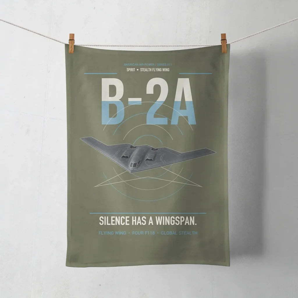 B-2A Spirit design on green army towel