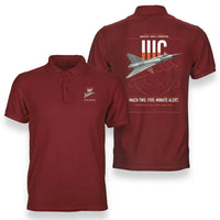 Thumbnail for Dassault Mirage IIIC design on red double-side polo t-shirt, double-side print