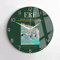 Thumbnail for Erfurt-Weimar Airport (ERF) design on dark green no frame wall clock