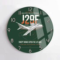 Thumbnail for Saab J 29F Tunnan design on dark green no frame wall clock