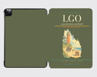 Thumbnail for Langeoog Airport (LGO) design on green army ipad tablet case