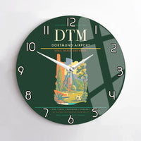 Thumbnail for Dortmund Airport (DTM) design on dark green no frame wall clock