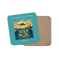 Thumbnail for The Night Flare Path - Designed Coasters design on turquoise 1-piece