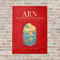 Thumbnail for Stockholm Arlanda Airport ARN - Canvas Framed - Red
