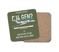 Thumbnail for Cessna Citation CJ4 Gen2 design on green army 1 piece coaster
